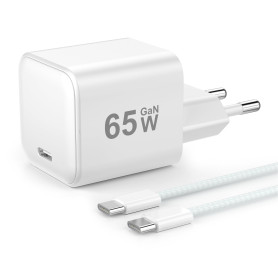 YISH 65W Chargeur USB C Rapide GAN：PD3.0 Prise Secteur USB C Charge Rapide Compatible avec MacBook iPhone 18 17 16 Samsung S26 S