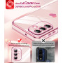 LeYi pour Coque Telephone Samsung Galaxy A26 5G avec 2 Verre Trempé Rose | Silicone Forme de Coeur d'amour Housse Étui de Protec