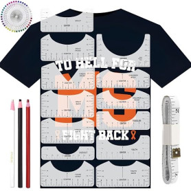 Guide de Règle de T-Shirt 18Pcs Outil d'Alignement de T-Shirt Ruler Guide | Guides de Règle pour T-Shirt | Transparent | Pour Al