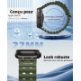 TiMOVO Bracelet Ocean Compatible avec Apple Watch Ultra 4/3/2/1 49 mm | Bracelet Sport Respirant avec Connecteur Métallique Amél