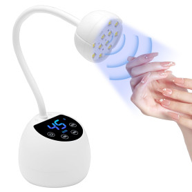 CGBE Mini Lampe UV Ongles Gel avec Capteur Automatique Intelligent Portable | Écran LCD, 12 Perles LED Mini Lampe UV avec 4 Mode