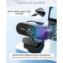 Webcam 1080P, Full HD Camera PC avec Microphone, Grand Angle 90 ° 30fps | Web Cam USB, Autofocus Micro Antibruit, Caméra USB Plu