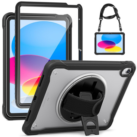 Gerutek Coque pour iPad 10ème Gén 2022 10.9 Pouces+Protection d'écran, Étui Antichoc Structure à 2 Couches avec Support Pivotant