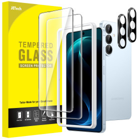 JETech Verre Trempé pour Samsung Galaxy S26, Lot de 2+2 | Avec Protection d'Objectif Caméra, Protection D'écran Transparent HD, 
