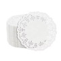 AOEVUIR 100 pcs Sets de table ronds en papier papier dentelle blanc rond pour mariages anniversaires, gâteaux desserts couverts