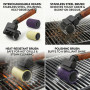 Set de brosse de barbecue électrique 3 en 1 (Revêtement en bois rouge) | Sans fil, rechargeable, imperméable, nettoyant pour bar