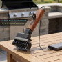 Set de brosse de barbecue électrique 3 en 1 (Revêtement en bois rouge) | Sans fil, rechargeable, imperméable, nettoyant pour bar