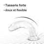 Gode ventouse 20 cm - Matériau sûr pour le corps - Jouet sexuel réaliste pour débutants - Avec ventouse puissante - Pour les mai