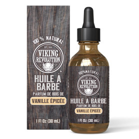 Viking Revolution Huile Barbe Homme 30ml - Huile à Barbe Parfum Vanille Épicée - Naturel à l'Huile d'Argan et l'Huile de Jojoba 