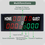 Ousmile Tableau d'affichage électronique Portable, 39,4 * 4 * 15,8cm, Basketball Scoreboard avec Horloge, Compte à Rebours, Tabl