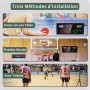 Ousmile Tableau d'affichage électronique Portable, 39,4 * 4 * 15,8cm, Basketball Scoreboard avec Horloge, Compte à Rebours, Tabl