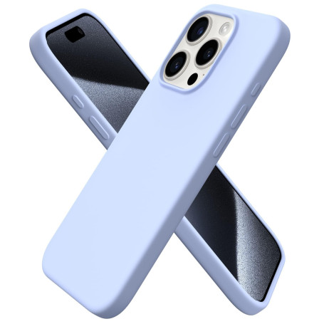 ORNARTO Coque pour iPhone 15 Pro Silicone - Bleu Ciel | en Silicone Liquide, Protection Antichoc Complète, Intérieur Doux en Mic