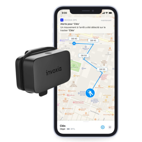 Invoxia Mini Tracker GPS Traceur Compact Connecté | Étanche et léger, alertes antivol temps réel, autonomie 3 mois, abonnement 3