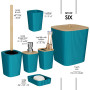 Clara Clark Ensemble d'accessoires de Salle de Bain 6 pièces avec Brosse WC, Poubelle et Distributeur de Savon Bleu Sarcelle