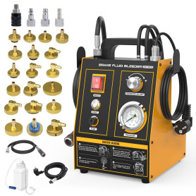 LUTIFIX AST605 Purgeur de frein pour voiture, 220 V, automatique, avec 20 adaptateurs de 0,7 à 2,5 bar, pression réglable, dispo