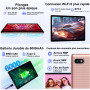 DMOAO Tablette Android avec 5G Wi-FI 6, 18Go RAM + 128Go ROM(1 to Extensible), Tablette Tactile 10 Pouces avec Widevine L1, Blue