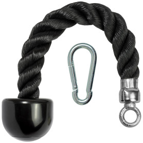 CampTeck U7223 Corde Triceps Simple, Corde Triceps Musculation avec Mousqueton - Noir