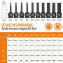 Faankiton 10PCS Douilles à Impact XZN 1/2", XZN à Choc M5-M19 CR-MO | Jeu de Douilles à Embouts XZN à Choc 1/2 Pouce M5 M6 M7 M8