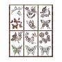 CZAKOMIX Set de 6 Pochoir, Design Ajouré, Papillon, Éléments Floraux, Pochoirs pour Peinture, Blanc, 29,8 * 15,9cm, Stencil pour