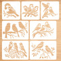 Lot de 7 Pochoirs Oiseaux, Pochoirs à Motifs d'Oiseaux Réutilisables, Pochoir Peinture Oiseau pour Artisanat, Peinture Murale et