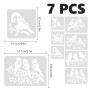 Lot de 7 Pochoirs Oiseaux, Pochoirs à Motifs d'Oiseaux Réutilisables, Pochoir Peinture Oiseau pour Artisanat, Peinture Murale et