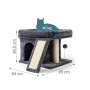 Relaxdays Arbre à Chat avec Niche, griffoir et Plate-Forme, Gris foncé | niche moelleuse pour chat, H x l x P : 38,5 x 54 x 45 c
