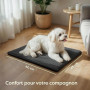 Knupis Tapis Auto-Chauffant Chat 60x45 cm Gris – Couchage Doux Anti Bruit | Renvoie la chaleur du corps sans électricité, housse