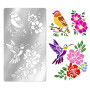 UNICRAFTALE Pochoirs Métal pour Artisanat la Pyrogravure les Fleurs et les Oiseaux Modèle Réutilisable Acier Inoxydable Pochoir 