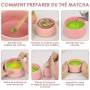 Dreamhigh 5 Pièces Matcha Kit, Matcha Set avec Fouet en Bambou, CuillèRe Filtrante, Tamis et CuillèRe à Matcha pour la Préparati