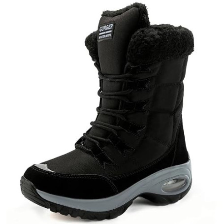 GURGER Bottes Hiver Femme Fourrées Bottes de Neige Imperméable