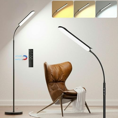 18W Dimmable Lampadaire sur pied , 1800 Lumens LED Lampe sur Pied 2700K à 6500K Températures de Couleur avec Télécommande et Con