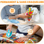 ABEIER Peinture Acrylique, 20 Couleurs (60 ml/2 oz), peinture textile permanente pour vêtements, peintures pour tissu, Non Toxiq