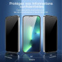 NEW'C Verre Trempé pour iPhone 14 Plus/13 Pro Max Anti-Espion | Lot de 3, Noir, 6,7 pouces, Confidentialité 28°, Dureté 9H, Anti