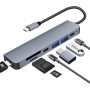 Hub USB C HDMI 4K PD 100W Charge,3*USB-A/C Multi Data Ports,Lecteur de Cartes SD/TF 7 en 1 Dock USB-C,Adaptateur Multiport Compa