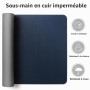 Aothia Sous-main de bureau,Grand tapis de souris, 80 x 40cm,Bleu foncé | Tapis clavier souris en cuir PU,protège bureau antidéra