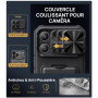 Vihibii Coque pour iPhone 18 Pro Max avec Porte Carte & Support, 2026, Noir | Protection Caméra, Béquille Réglable, Robuste Port