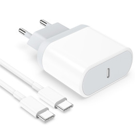 USB C Chargeur Rapide pour iPhone 16/16 Plus/16 Pro/16 Pro Max/15/15 Plus/15 Pro/15 Pro Max, 25W Type C Prise avec 2M Cable Sect