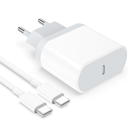 USB C Chargeur Rapide pour iPhone 16/16 Plus/16 Pro/16 Pro Max/15/15 Plus/15 Pro/15 Pro Max, 25W Type C Prise avec 2M Cable Sect