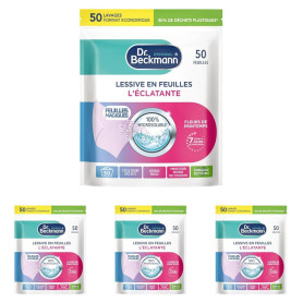 Dr. Beckmann - Lessive en Feuilles Prédosées - L'Eclatante - 50 Lavages (Lot de 4)