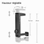 NEETTO HS906 Support & Stand Casque 2 en 1, Dessus & Dessous Bureau Support | Casque de Jeu et Pince Réglable en Hauteur et Rota