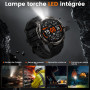 KOSPET Tank T4C GPS Montre Connectée Homme, Lampe Torche LED, Talkie-Walkie | Étanche 5 ATM et IP69K, 1,5'' AMOLED, Autonomie 15