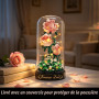 HiWEEGO Kit de construction de roses avec lumière LED, 241 pièces, bouquet de roses bordeaux de 3,6 mm, jouet de collection bota