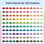 Tongfushop 120 Feutres Acryliques, Marqueurs à Pointe Pinceau Flexible | À base d’eau et couvrants pour pierre, céramique, bois,