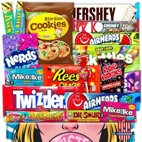 JUMBO USA Original BOX | 21 pièces | American Candy | Importation des USA | Boîte à goûter | Boîte pleine de produits phares | A