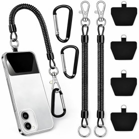 ACKKOR Lot de 2 lanières antivol pour téléphone, dragonne élastique anti-perte avec attaches, idéale pour la randonnée et les ac