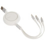 Cabo Baseus Bright Mirror Flat Retractable 3 en 1 Data Charging Câble USB - USB Type C/Lightning / 3,5 A 1,2 m Branco (Camlt-Mj0