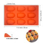 Lot de 2 Moule Madeleine Silicone, Antiadhésif pour Muffins, Chocolat | Moule À Madeleines En Silicone Antiadhésif À 9 Cavités, 