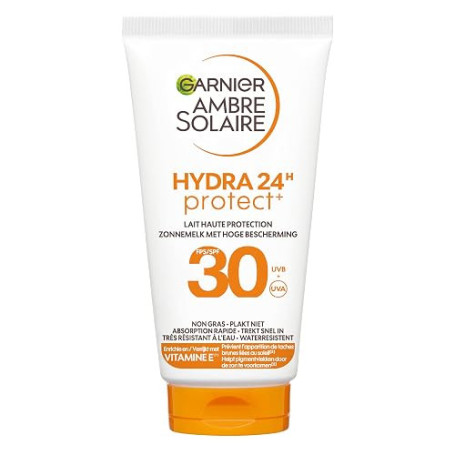 Garnier Ambre Solaire Hydra Lait SPF30 Vitamine C Visage & Corps 50ml | Vitamine C, Haute protection UVA UVB, Anti-taches, Non g