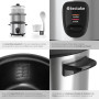 tectake® Cuiseur de riz Rice Cooker Cuiseur vapeur Multifonction 2en1 Aluminium Grand Volume 1,8L avec Panier vapeur inox, verre