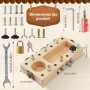 AOOTE Planche à Vis en Bois avec Visseuse, Tableau d'activités Montessori en Bois avec Outils de Tournevis, Planche à Vis en Boi